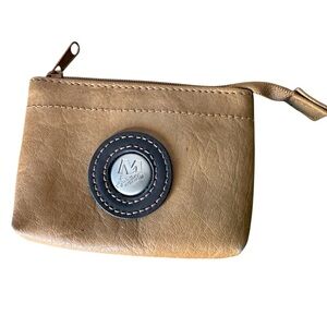 MOUFLON Tan Wallet Change Coin Purse Key Chain Zipper